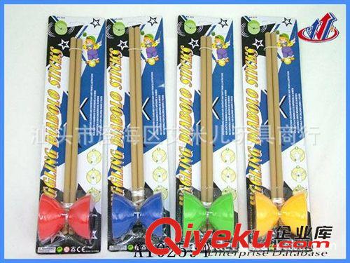 >o<夏天 戶外 運動 熱銷兒童玩具 木把透明空竹原始圖片2