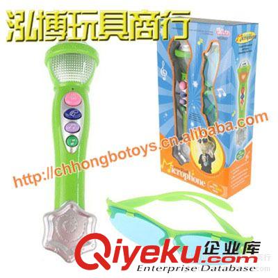 音樂、樂器玩具 寶麗5007麥克風(fēng) 酷派電動麥克風(fēng)配眼鏡兒童仿真音樂樂器玩具