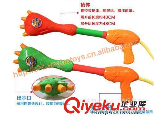 泡泡槍、水槍玩具 沙灘戲水玩具 熊出沒背包 氣壓式水槍 配四噴口水槍原始圖片2