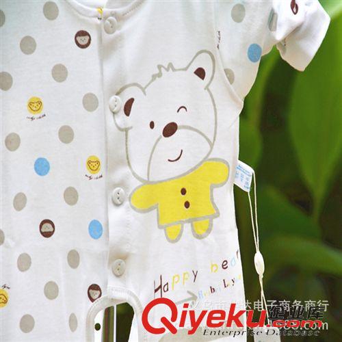 寶寶服飾 童裝區  批發供應北北樂園 夏秋寶寶長袖連體衣 小熊卡通動物圓點爬服原始圖片3
