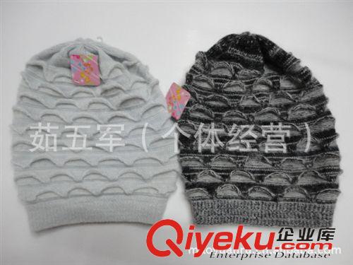 女士用品 供應(yīng)韓版時尚冬季女士帽子 女士提花套頭保暖帽子