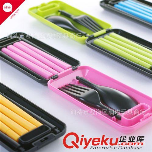生活禮品系列 【潤琳玩具】便攜環(huán)保餐具套裝韓式旅行塑料餐具折疊組合筷子叉勺原始圖片2