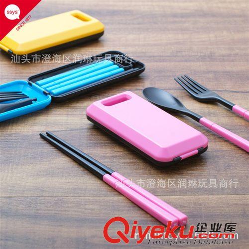 生活禮品系列 【潤琳玩具】便攜環(huán)保餐具套裝韓式旅行塑料餐具折疊組合筷子叉勺原始圖片3