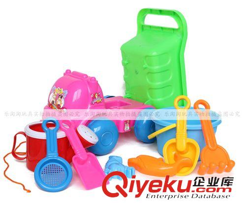 沙灘玩具 大號(hào)沙灘車桶9件套 兒童夏天戲水塑料玩具 廠家直銷批發(fā)原始圖片2