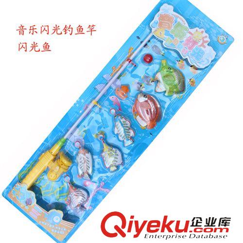 發光玩具/陀螺 2014年新款音樂閃光釣魚套裝 雙面立體魚 超長魚竿夜市地攤暢銷原始圖片3