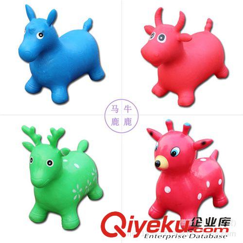 充氣PVC玩具球系列 廠家批發(fā)兒童音樂跳跳鹿跳跳馬 動物充氣玩具1300克加厚加大
