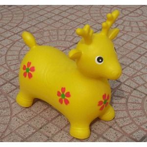 充氣PVC玩具球系列 廠家批發(fā)兒童音樂跳跳鹿跳跳馬 動物充氣玩具1300克加厚加大原始圖片3