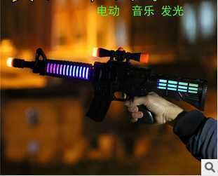 電動(dòng)玩具 電動(dòng)玩具槍批發(fā)地灘貨AK-47突擊步槍燈光音樂(lè)沖擊槍沖鋒槍批發(fā)原始圖片3