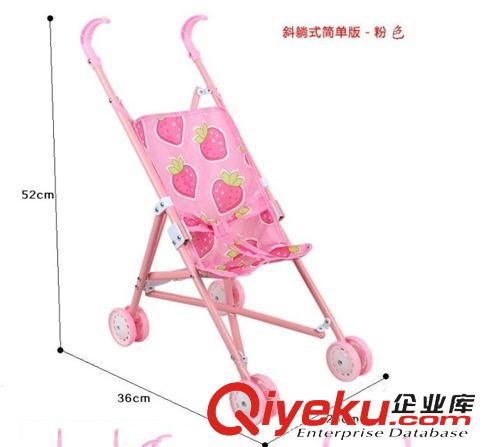 芭比娃娃 供應(yīng)娃娃折疊玩具小推車 鐵桿手推車 學(xué)步小推車過家家玩具原始圖片3