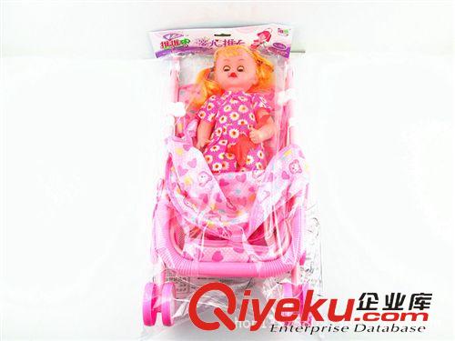 芭比娃娃 供應兒童玩具推車女孩過家家玩具帶娃娃小推車寶寶學步推車原始圖片3