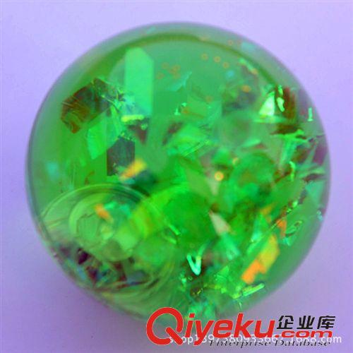 閃光玩具 閃光跳跳球 6.5CM彩帶發(fā)光水晶球 透明 彈力球兒童玩具批發(fā)地?cái)傌浽紙D片2