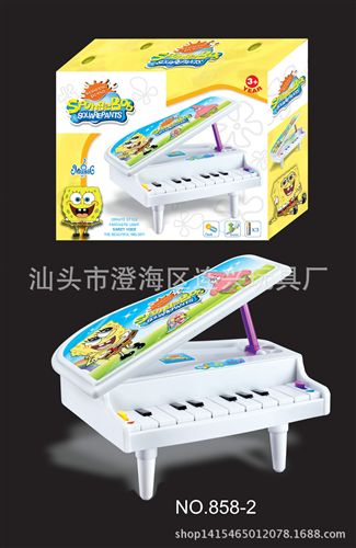 益智玩具 廠家直銷 858-2 玩具電子鋼琴  海綿寶寶 卡通鋼琴