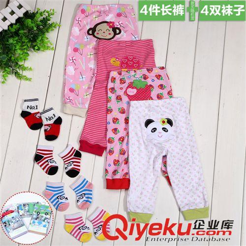 現(xiàn)貨區(qū) 爆款男女兒童卡特PP童褲全棉羅紋式褲腳 四件包+四雙襪子廠家批發(fā)原始圖片3