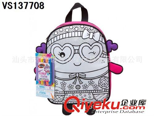 文具系列 新款彩繪背包 DIY兒童彩繪玩具  小女孩彩繪玩具 益智玩具原始圖片2