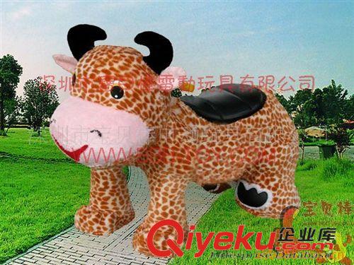 毛絨動物電動玩具車 兒童毛絨玩具電動車小福牛（棕色），好孩子好項目好賺錢原始圖片2