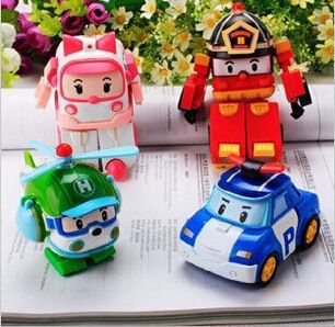 變形系列 爆款韓國ROBOCAR POLI Q版珀利警車變形戰(zhàn)隊機器人 動漫周邊