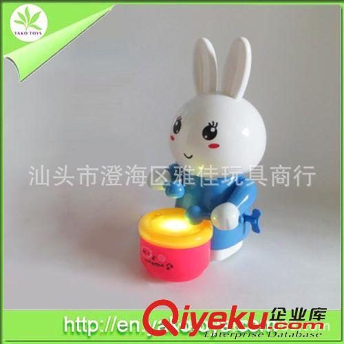 上鏈推拉玩具 上鏈打鼓兔帶音樂燈光原始圖片2