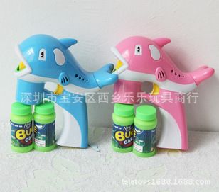泡泡水／泡泡槍／泡泡棒／泡泡膠 357熱銷新款海豚泡泡槍全自動燈光音樂吹泡泡 電動泡泡槍帶2瓶水原始圖片3