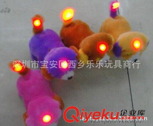 電動卡通動物玩具 熱銷前進倒退狗毛毛狗眼睛發亮會叫電動狗尾巴頭部都帶燈光花臉狗