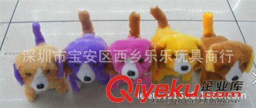 電動卡通動物玩具 熱銷前進倒退狗毛毛狗眼睛發亮會叫電動狗尾巴頭部都帶燈光花臉狗