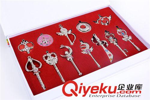 美少女戰(zhàn)士 美少女戰(zhàn)士武器項(xiàng)鏈套裝 變身器手杖掛飾項(xiàng)鏈sailor moon 銀色款原始圖片3