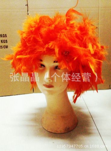 羽毛條 羽毛帽子 假發(fā) 搞怪夸張 萬圣節(jié)道具 小丑帽子原始圖片3