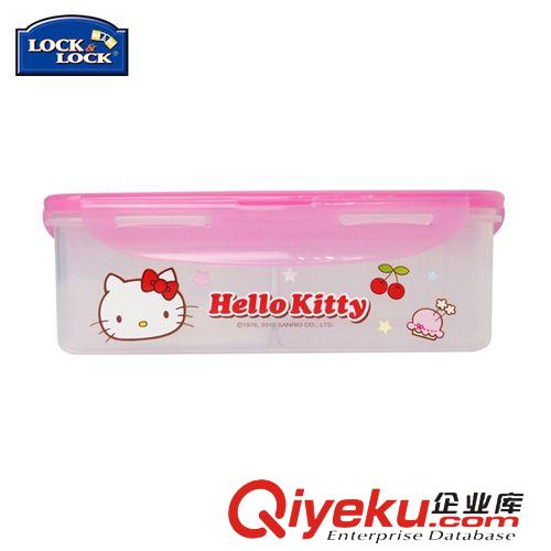 新品上架 乐扣乐扣Hello Kitty塑料密封储物盒1L分隔型保鲜盒HPL817C便当盒