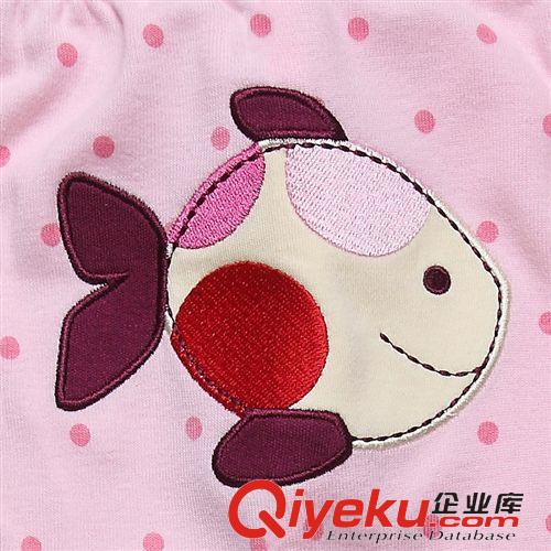 寶寶家居鞋服 Melon全棉居家銹花印花嬰幼兒衣服套裝 廣州童裝春款三件套嬰童裝原始圖片3
