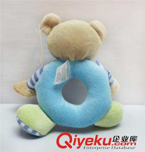 虧本清倉 嬰兒卡通藍熊動物造型圓手搖鈴 卡通手搖鈴 寶寶玩具