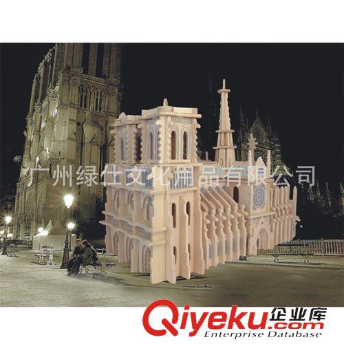 外國名勝古跡建筑 【暢銷爆款】巴黎圣母院 3D立體拼圖 木制仿真模型玩具原始圖片3