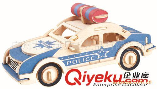 各類車模 四聯(lián)3D木制警車fzmx 智力立體拼圖 DIY拼裝模型益智玩具原始圖片2