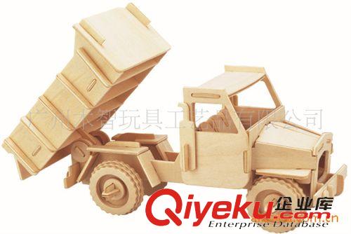 各類車模 木制仿真自卸車模型 四聯(lián)立體拼圖 DIY拼裝模型原始圖片2