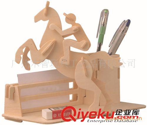 筆筒星座樂器燈籠 廠家直銷馬術四聯3D木制fzmx 立體拼圖DIY 拼裝模型益智玩具原始圖片2