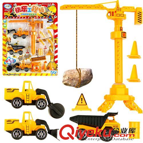 新品上架 【人氣爆款】帶3輛回力工程車 兒童玩具工程吊塔 兒童過(guò)家家玩具