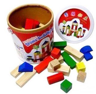 嬰兒玩具 【早教必備】兒童益智木制積木 40顆木質桶裝積木玩具 嬰幼教具原始圖片2