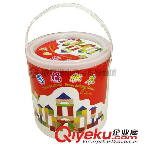 嬰兒玩具 【早教必備】兒童益智木制積木 40顆木質桶裝積木玩具 嬰幼教具原始圖片3