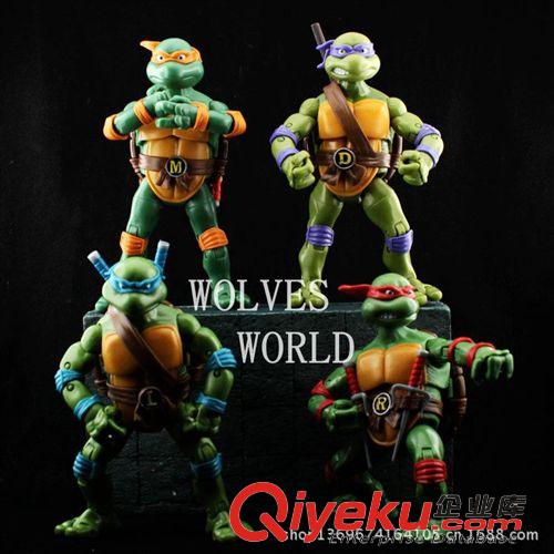 玩偶 彩星盒裝正版忍者神龜TMNT87動畫版可動玩偶懷舊玩具一套4款原始圖片2