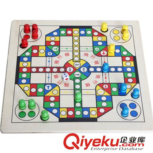 {zx1}產(chǎn)品 zp巧之木飛行棋象棋二合一大雙面棋盤木制兒童幼兒益智棋類原始圖片2