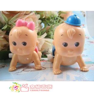 塑料玩具區(qū) tj促銷寶寶玩具 娃娃淘寶熱銷淘寶 發(fā)條上鏈會(huì)扭屁股爬娃原始圖片2
