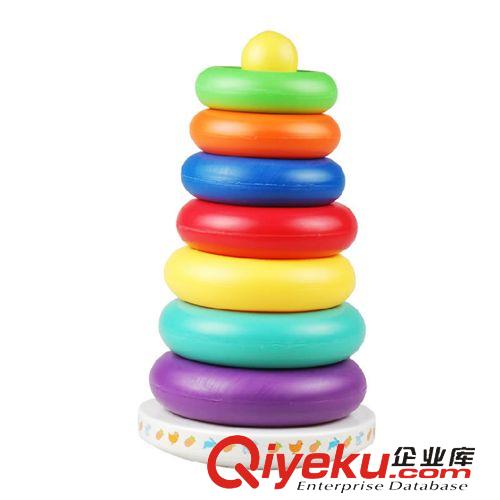 塑料玩具區(qū) 兒童早教玩具七彩音樂套圈 彩虹圈 彩虹塔 不倒翁  疊疊高原始圖片2