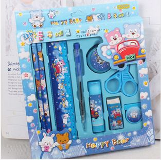 兒童文具 廠家直銷 文具盒套裝 兒童鉛筆盒禮品禮盒 學(xué)習(xí)用品9件套生日禮物原始圖片2