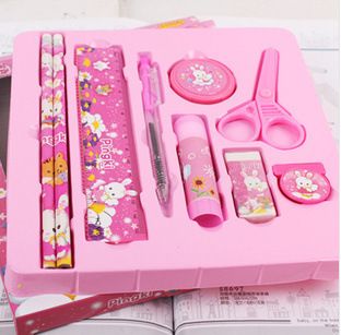 兒童文具 廠家直銷 文具盒套裝 兒童鉛筆盒禮品禮盒 學(xué)習(xí)用品9件套生日禮物原始圖片3