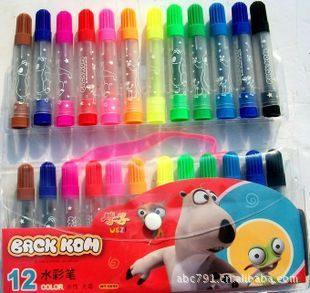 兒童文具 12支高級水彩筆批發套裝可水洗12支/色繪畫畫工具