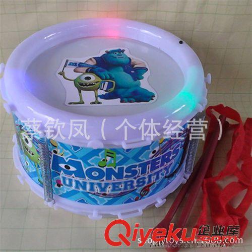 樂器類玩具 直銷怪獸大學燈光爵士鼓 包電 兒童樂器小鼓 塑料玩具 迷你爵士鼓原始圖片3