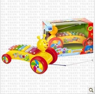 早教益智玩具類 批發(fā) 小蜜蜂八音拖車敲琴嬰幼兒益智玩具 音樂早教 敲琴玩具0.3原始圖片2