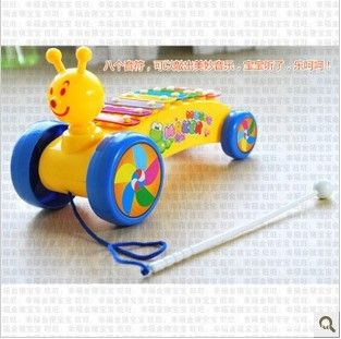 早教益智玩具類 批發(fā) 小蜜蜂八音拖車敲琴嬰幼兒益智玩具 音樂早教 敲琴玩具0.3原始圖片3