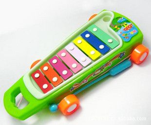 兒童樂器玩具 混批彩色八音琴拖車 拉線敲琴 帶學步功能 兒童玩具0.52原始圖片2