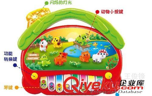 益智玩具 萬利鋒玩具廠家直銷新款益智閃光音樂故事動物琴四款混裝原始圖片2