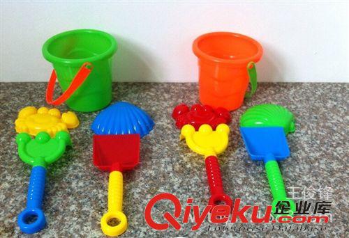 夏天玩具 新款益智實(shí)色沙灘玩具五件套紅黃橙三色混裝原始圖片2