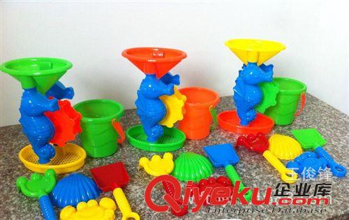 夏天玩具 新款益智實(shí)色沙灘玩具五件套紅黃橙三色混裝